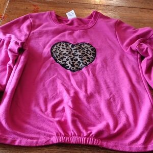 Wonder Nation Fuchsia Top with Animal Print Heart